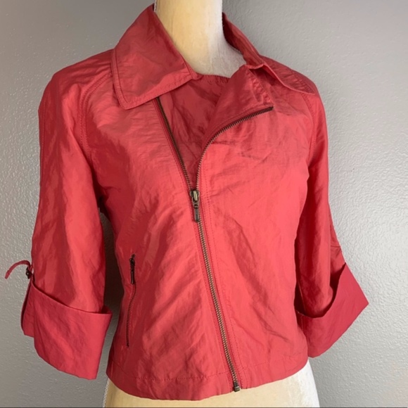 CAbi Jackets & Blazers - CAbi Coral Cropped Zipper Jacket Small
